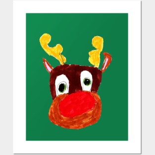 Rudolph Kid Drawing Posters and Art